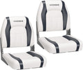 Folding Low Back Boat Seats 2 Pack - Waterproof Captain Chairs