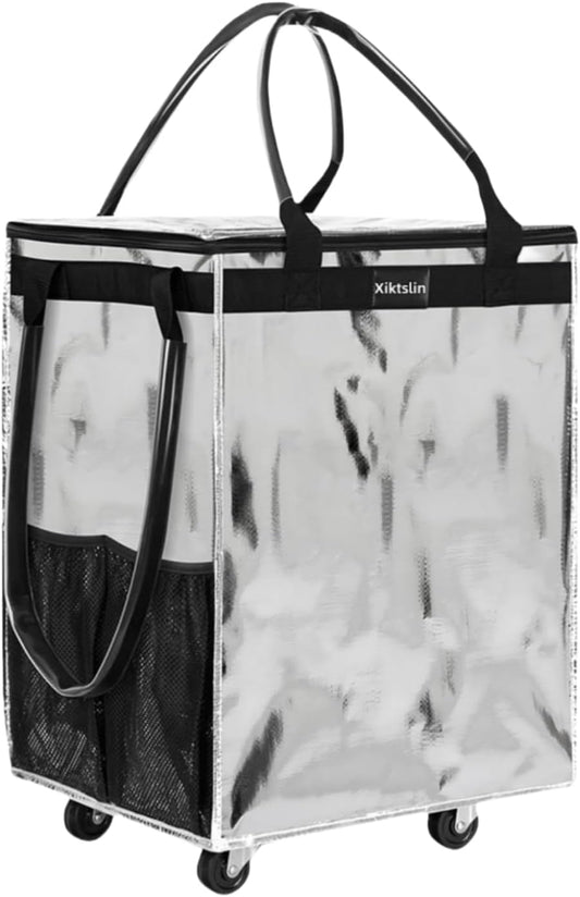 Durable Medium Reusable Grocery Bag on Wheels for Easy Transport