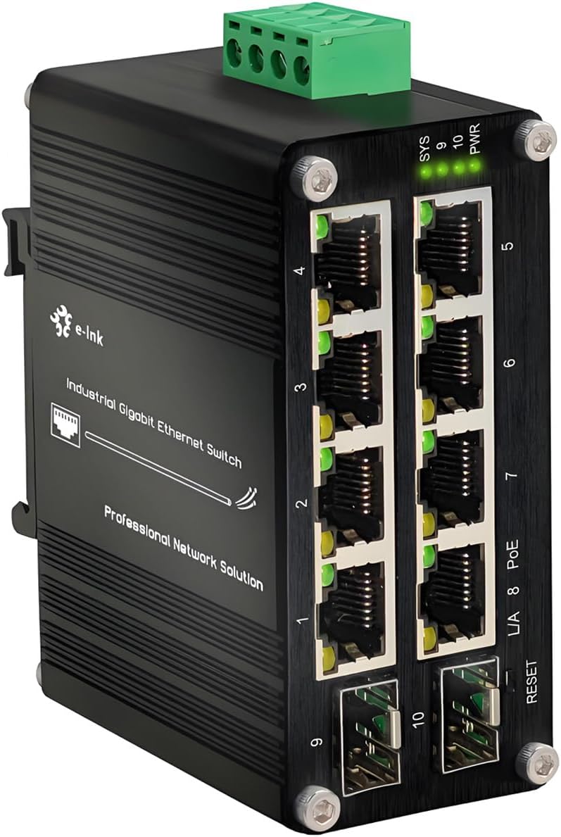 Industrial Passive 24V 8 Ports PoE Switch with SFP Slots