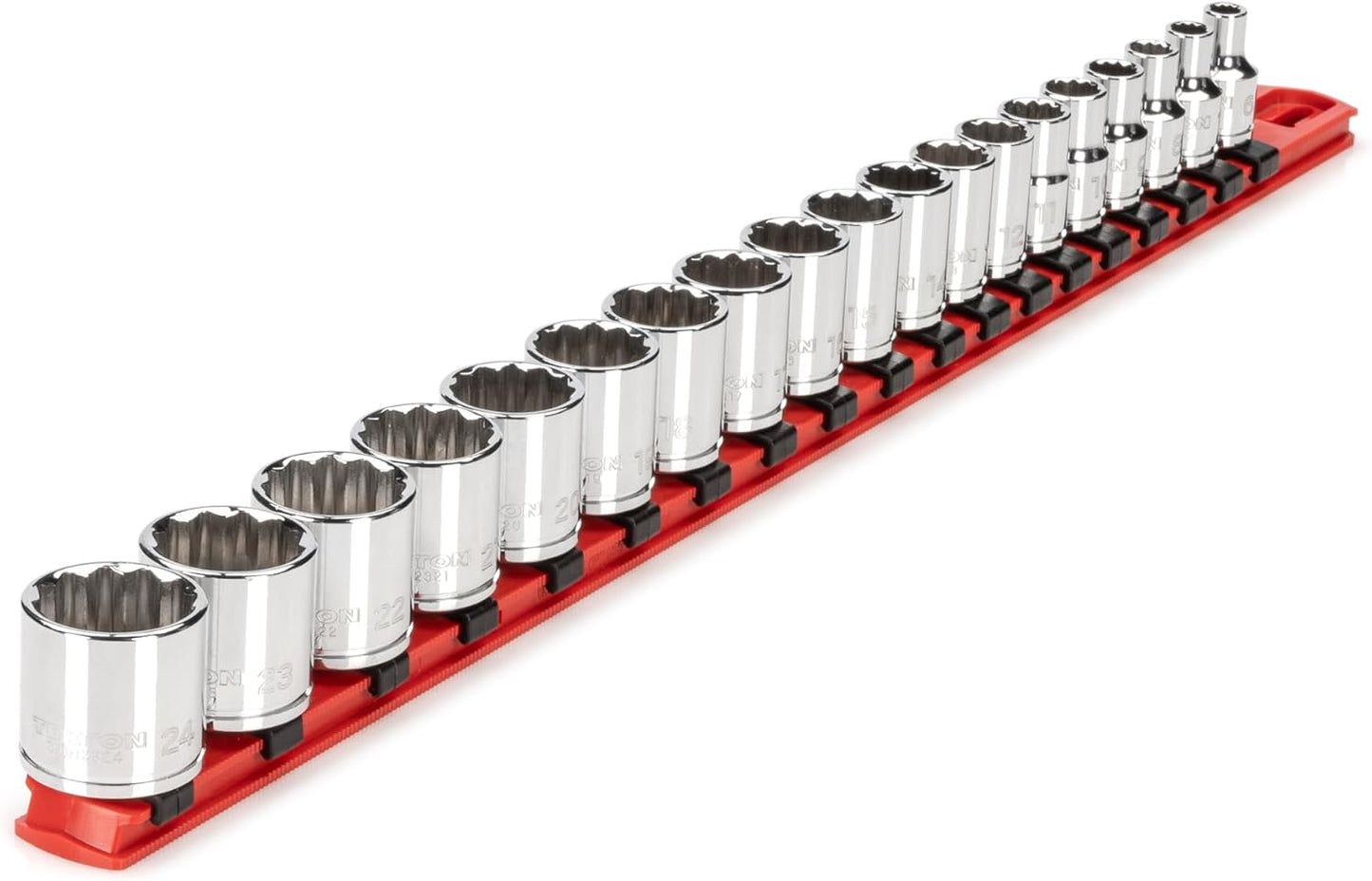 TEKTON 3/8 Inch Drive Socket Set: 19-Piece 12-Point Sockets