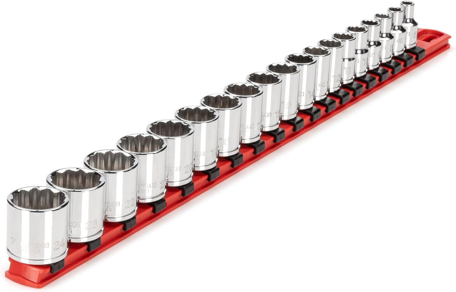 TEKTON 3/8 Inch Drive Socket Set: 19-Piece 12-Point Sockets