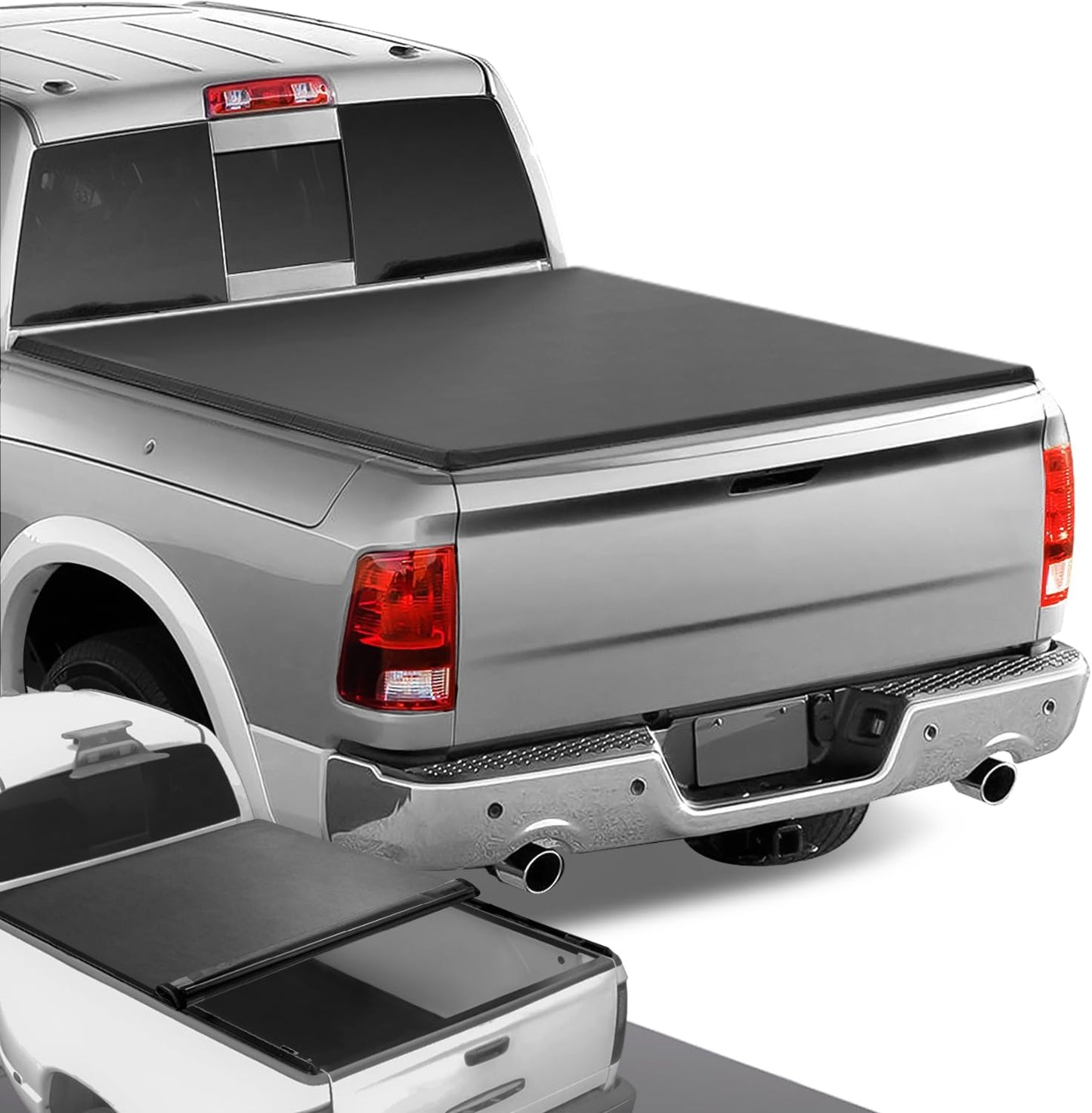 Durable Soft Vinyl Roll-Up Tonneau Cover for 09-18 Ram 1500