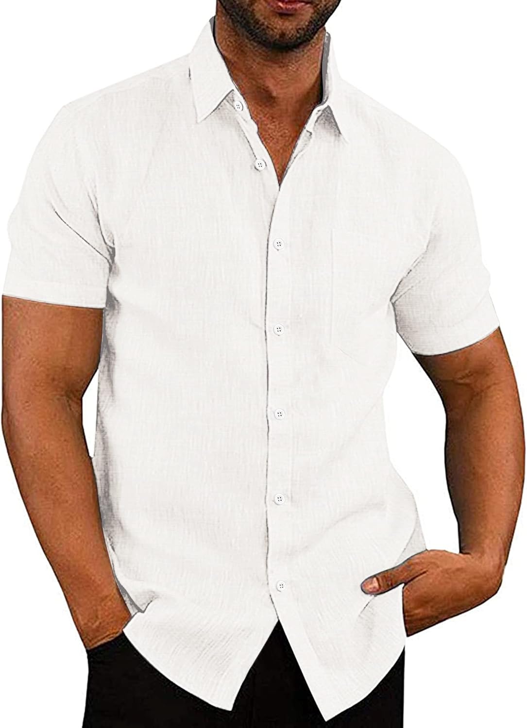 COOFANDY Men's Casual Button Down Linen Shirts for Summer