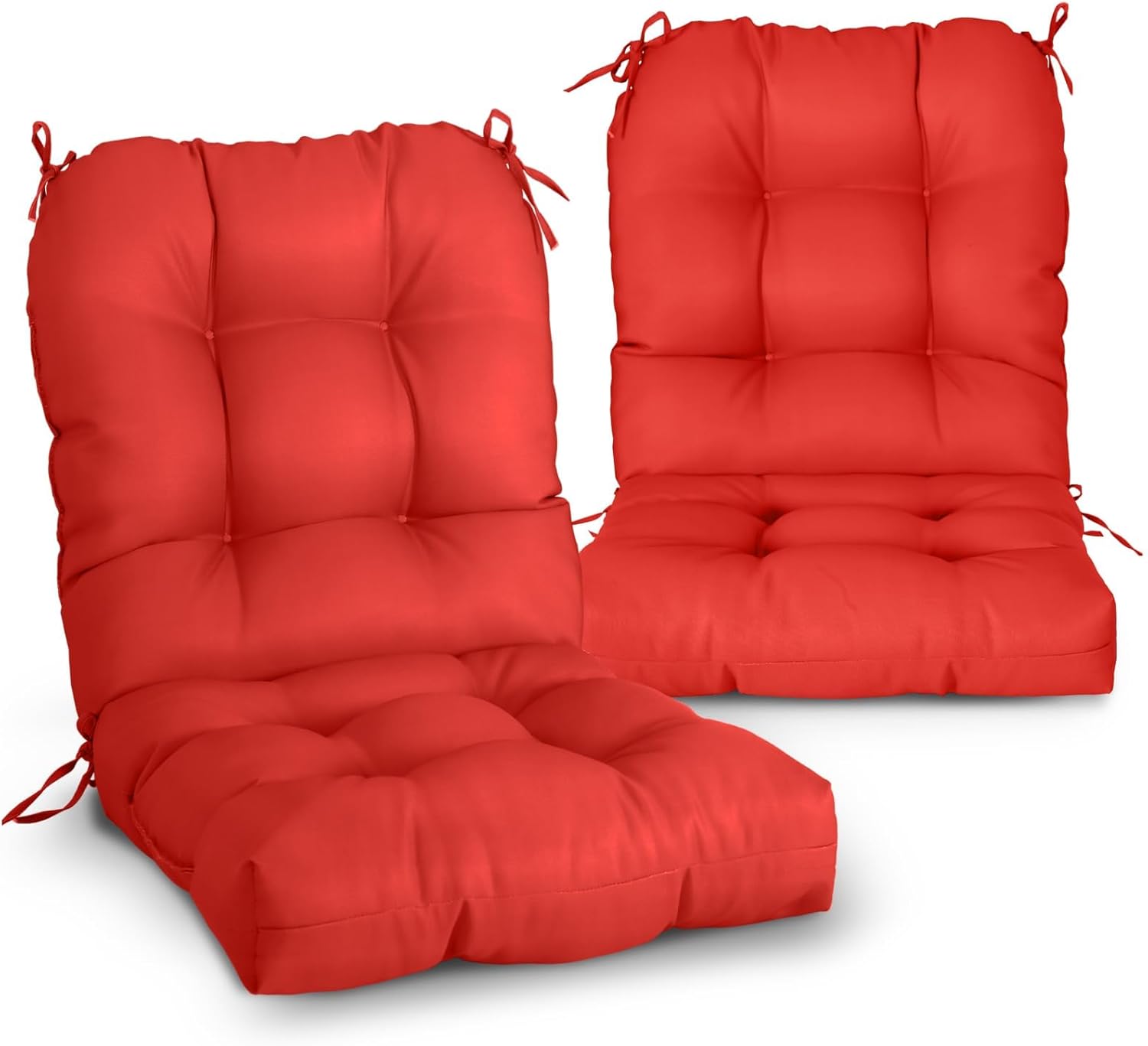 EAGLE PEAK Tufted Outdoor/Indoor Chair Cushions Set of 2