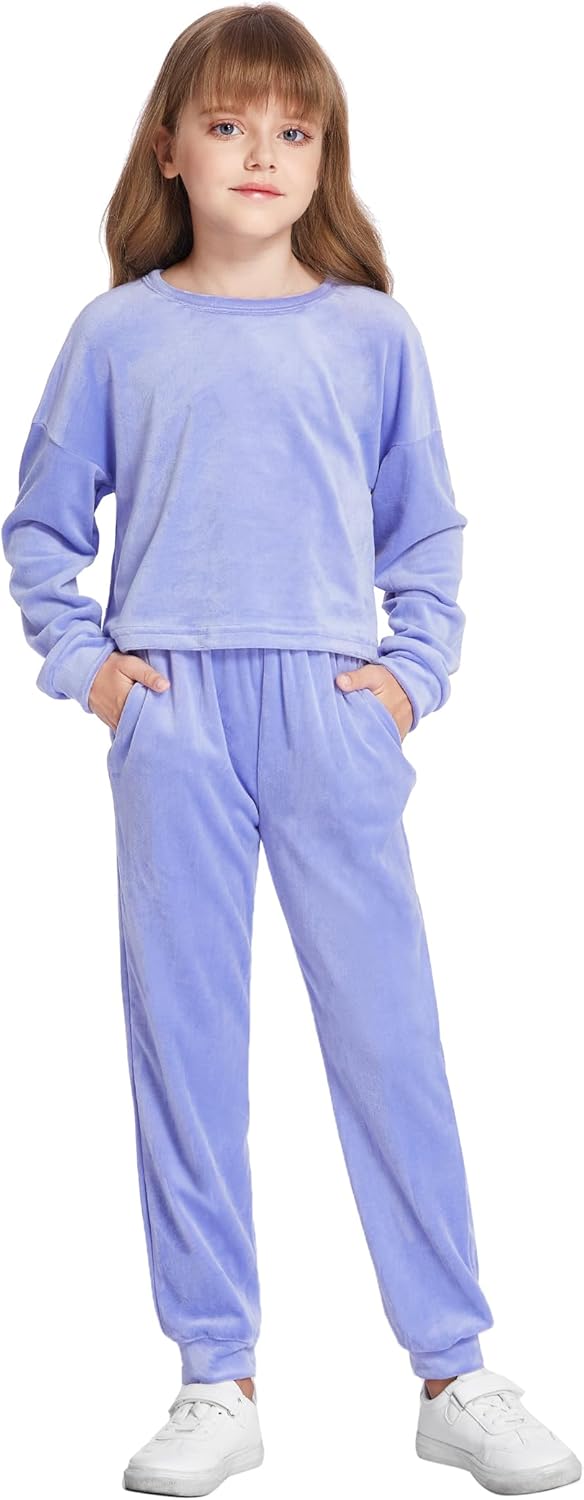 Arshiner Girls 2 Piece Outfit Sweatsuits Set for Activewear