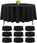 10 Pack Black Round Tablecloth 90 in Polyester - Event Ready