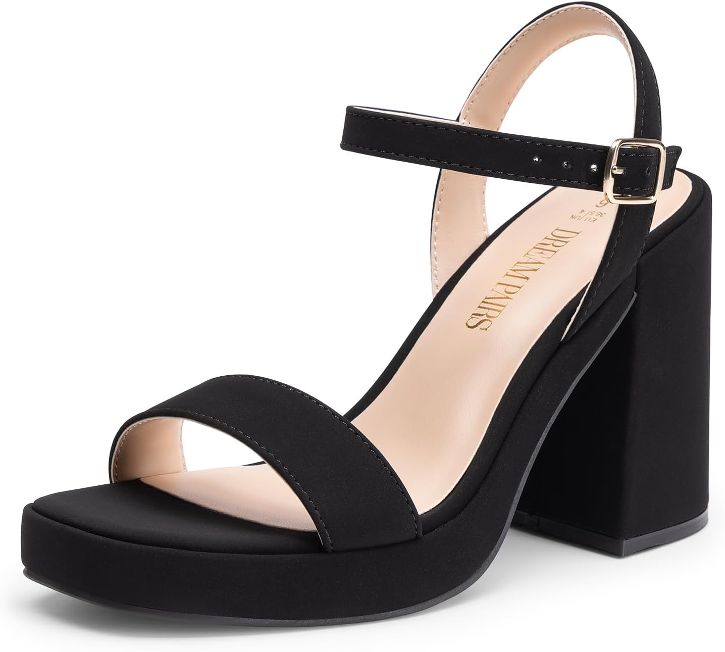 DREAM PAIRS Open Toe Chunky Platform High Heels for Women