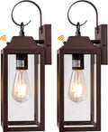 Dusk to Dawn Wall Lights 2 Pack - Auto Sensor Outdoor Wall Sconces
