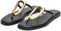 Flip-Flops for Women Thong Sandals Flat Black Slip on (Style SYDQ)