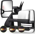 Chrome Switchback Towing Mirrors for 2003-2007 Chevy GMC - Pair