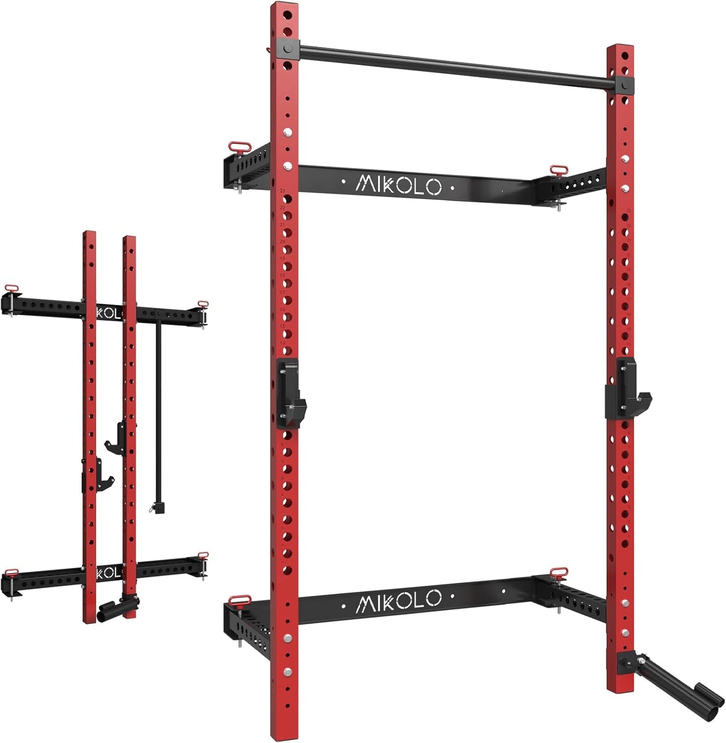 Space-Saving Wall Mounted Squat Rack - 1000lbs Capacity, Complete Home Gym Solution!