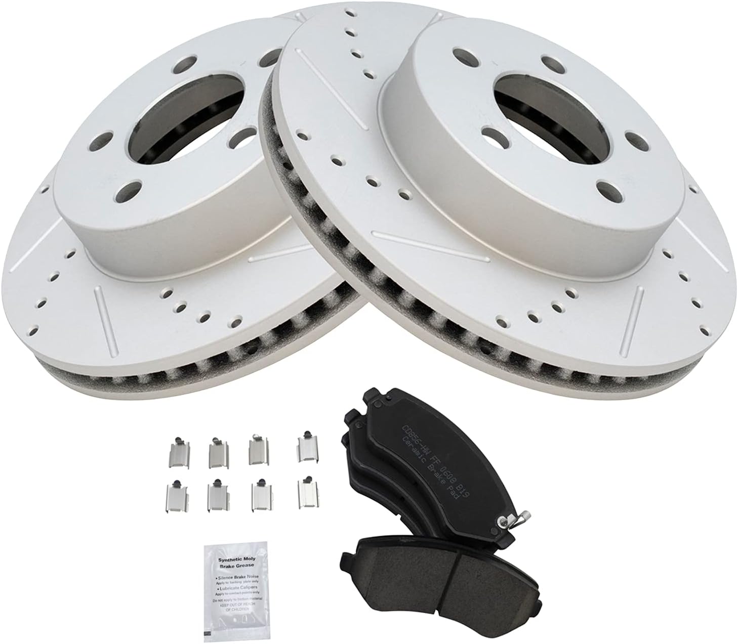 TRQ Front Performance Brake Pad & Rotor Kit for Jeep Liberty