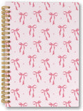 Aesthetic Pink Bow Ribbon Coquette Notebook - Preppy Spiral Journal