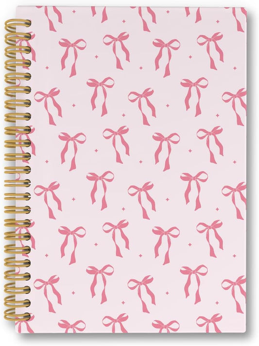Pink Ribbon Coquette Notebook for Girly Desks