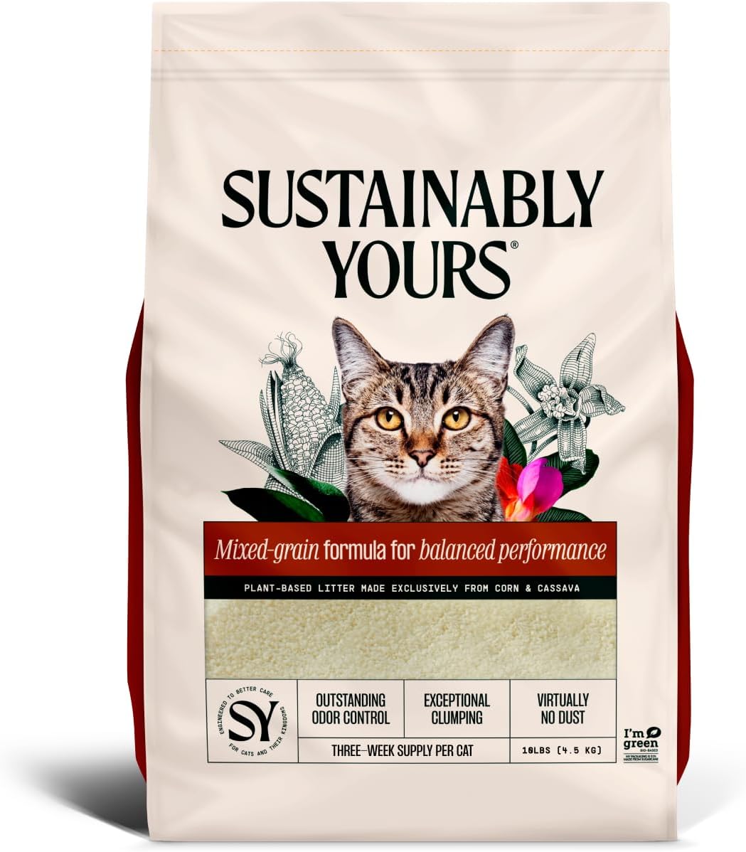 Sustainably Yours Mixed-Grain Cat Litter 10 lbs: Eco-Friendly Odor Control