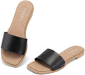 FITORY Women's Slide Sandals Square Open Toe - Cushioned (Style QSSJ)