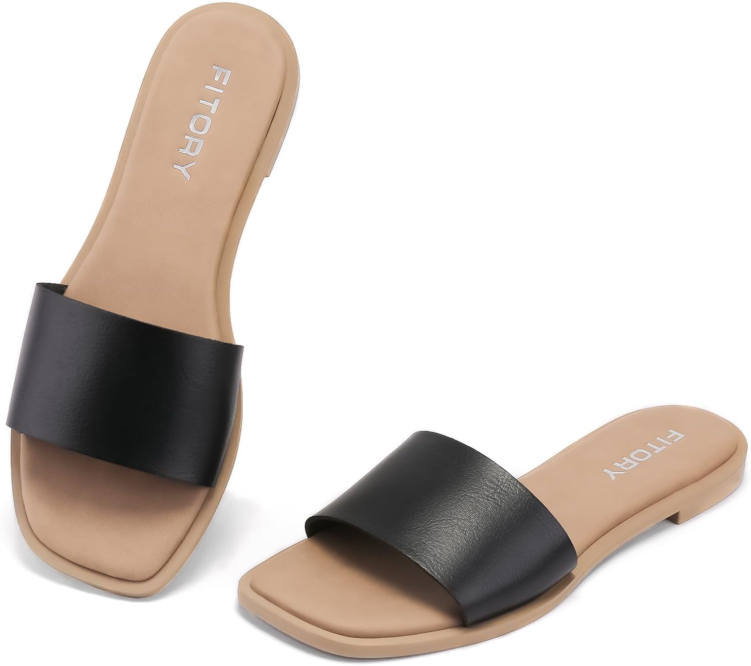 FITORY Women's Slide Sandals with Cushioned Footbed for Comfort