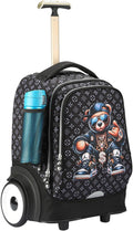 40L Rolling Bag with Wheels - Silent Wheel Travel Backpack