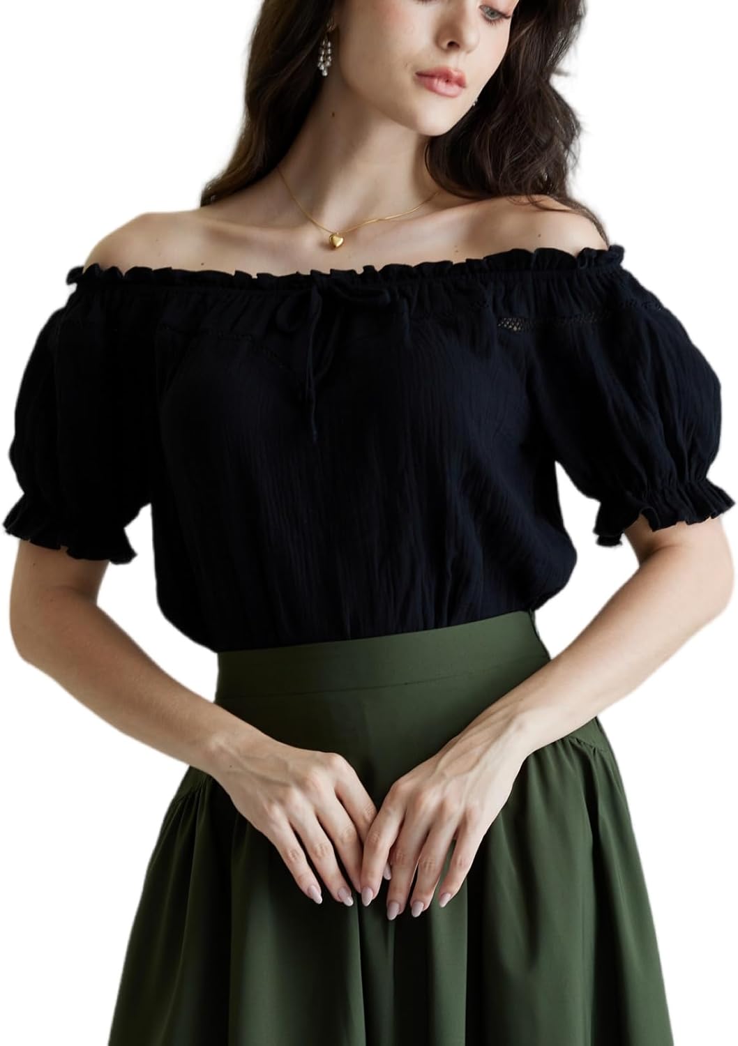 Scarlet Darkness Women's Off Shoulder Puff Sleeve Summer Top