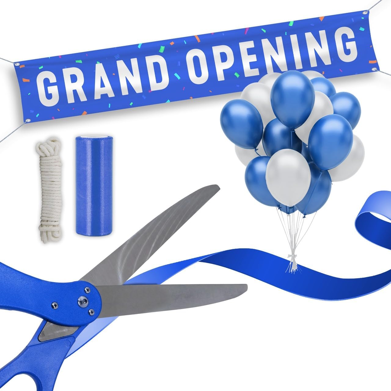 Grand Opening Ribbon Cutting Ceremony Kit with Giant Scissors