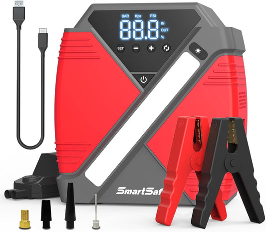 SmartSafe: 4000A Car Jump Starter with Air Compressor