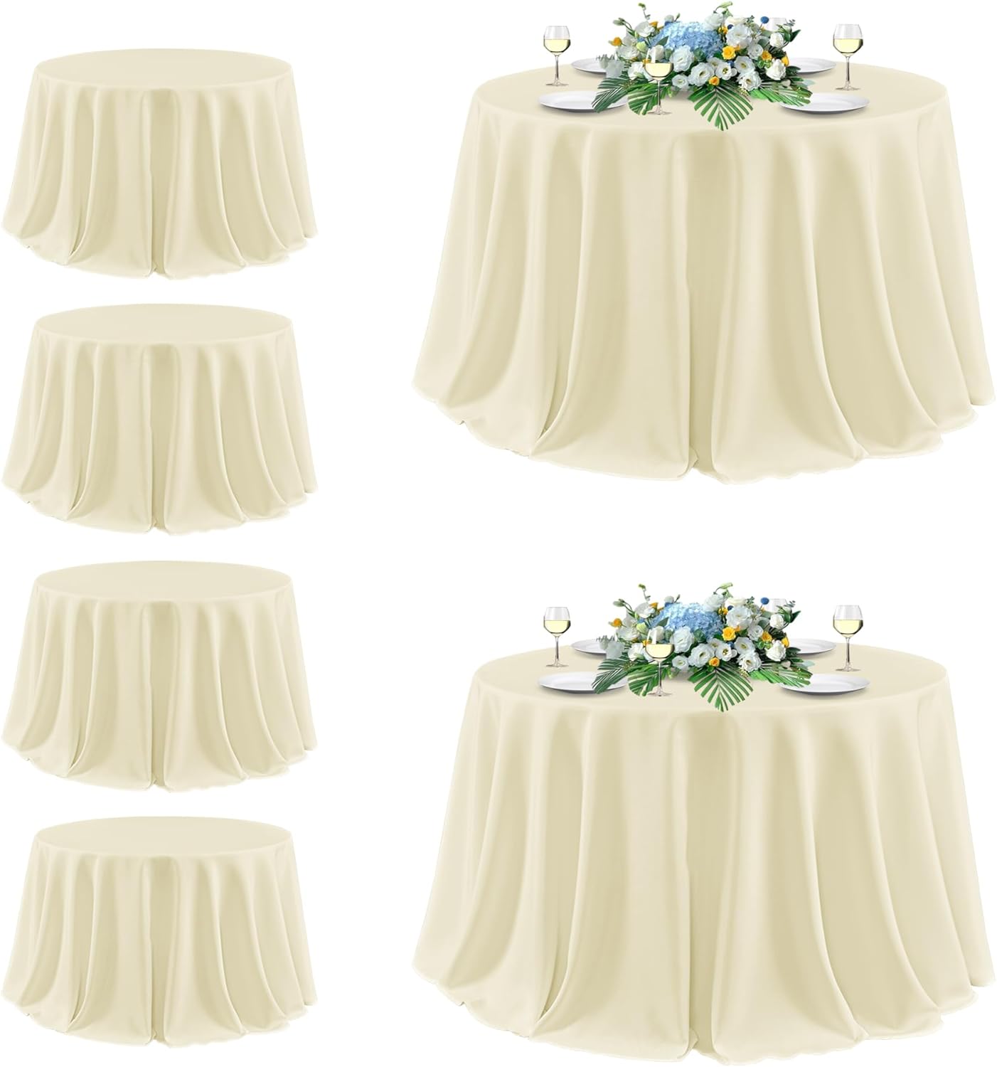 Sancua Round Tablecloth 132 Inch Diameter for Events and Parties
