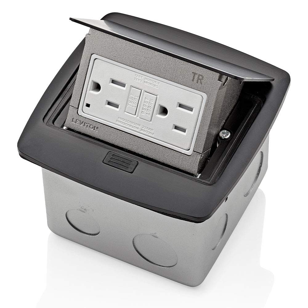 Leviton Pop-Up Floor Box with 15 Amp GFCI Outlet for Versatile Use