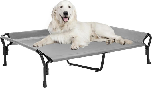 Veehoo Cooling Elevated Dog Bed for Large Breeds with Guardrail
