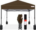 10x10ft Brown 1-Person Pop Up Canopy Tent - Instant Shade
