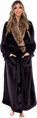 Silver Lilly Premium Womens Robe with Shawl Collar - Plush Full Length