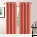 Yakamok Room Darkening Thermal Insulated Blackout Curtains - Coral