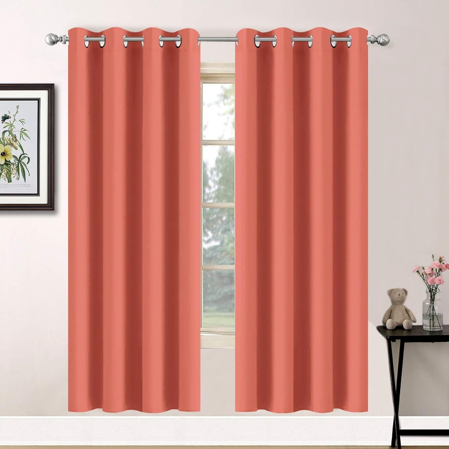 Yakamok Room Darkening Thermal Insulated Blackout Curtains 52Wx72L
