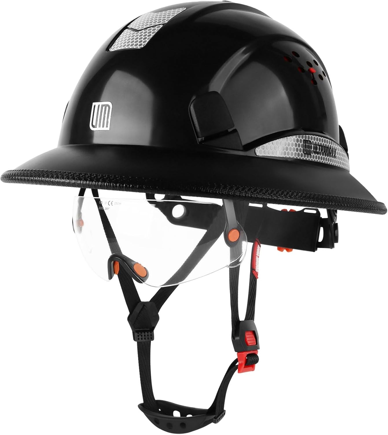 Full Brim Hard Hat with Built-in Visor for Safety and Comfort