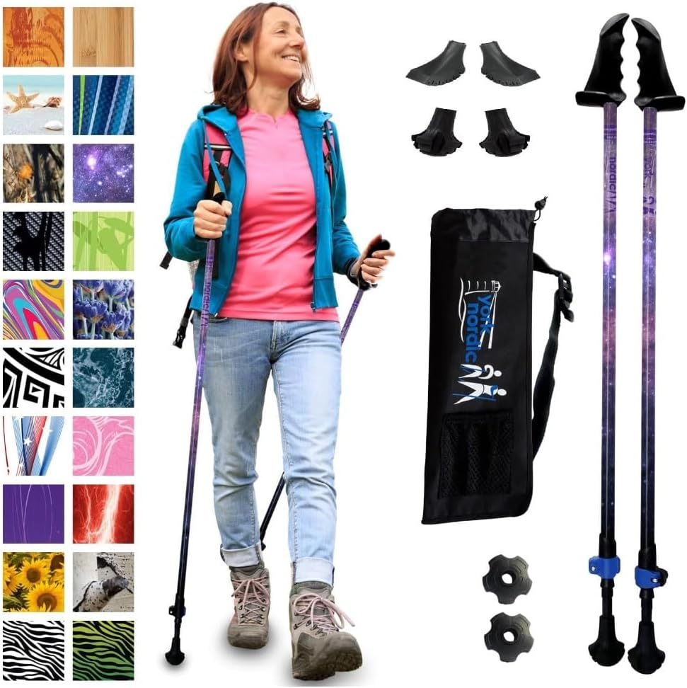 York Nordic Motivator Walking Pole - Galaxy and Four Pack