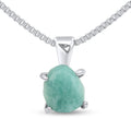 Genuine raw amazonite gemstone pendant chain necklace - Everyday