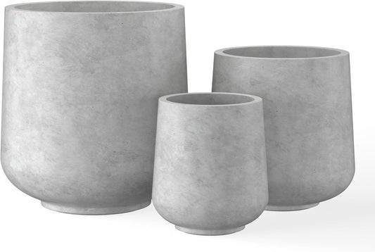 Kante 15.3in Round Concrete Planter for Indoor and Outdoor Use