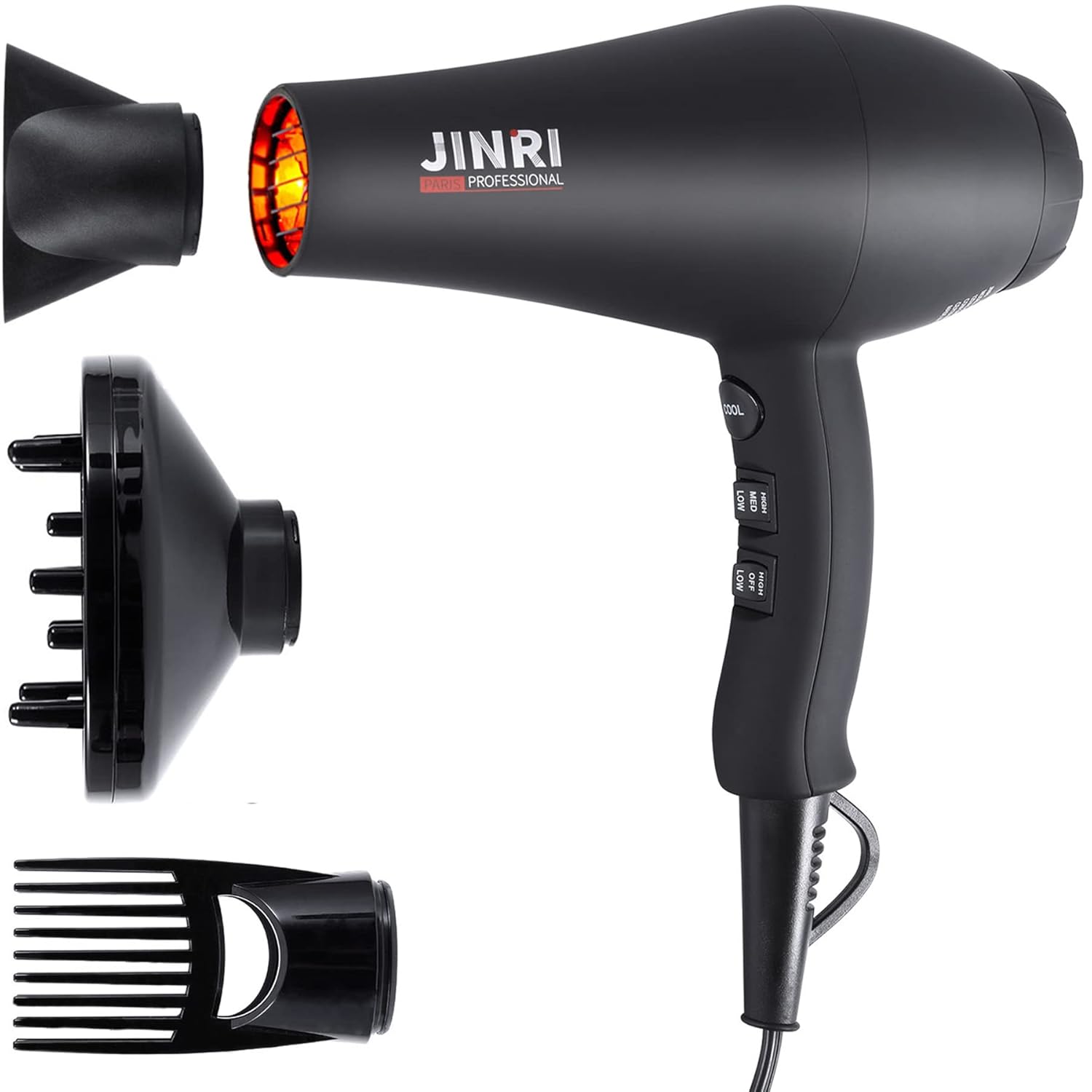JINRI Infrared Hair Dryer - Fast Drying Pro Ionic