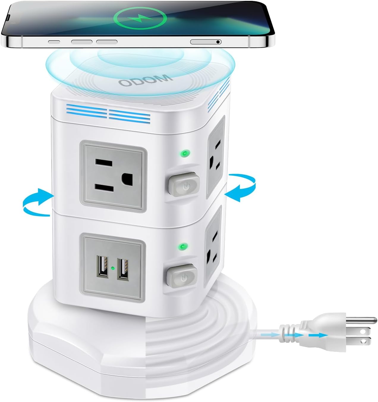 Power Strips Surge Protector with Wireless Charger and USB Ports