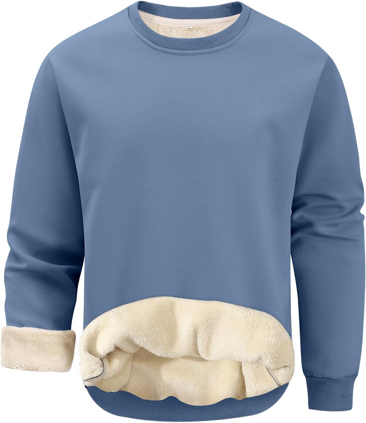 Gihuo Men's Warm Crewneck Sherpa Lined Fleece Sweatshirt