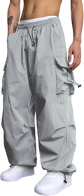 Flat Pocket Parachute Pants for Men Unisex Baggy Cargo - Y2K Style