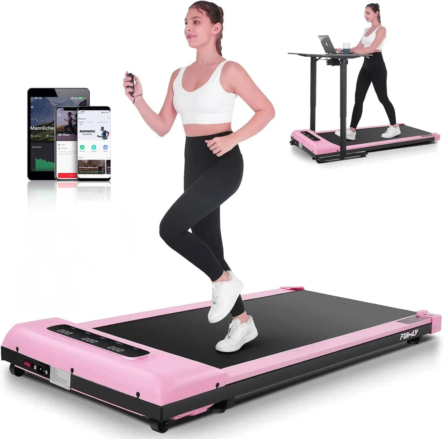 FUNMILY Walking Pad Treadmill - Portable 3-in-1 with App & Remote