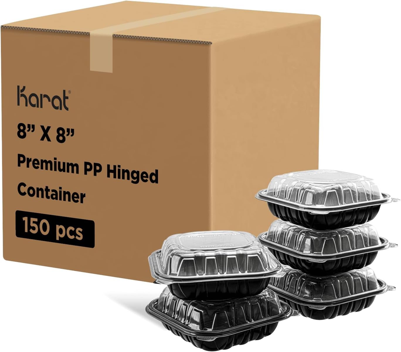Karat Premium PP Hinged Containers for Take Out Food Storage