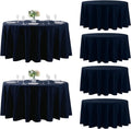 Fokitut 6 Pack Round Tablecloth 120 in Navy - Stain Resistant, Wrinkle