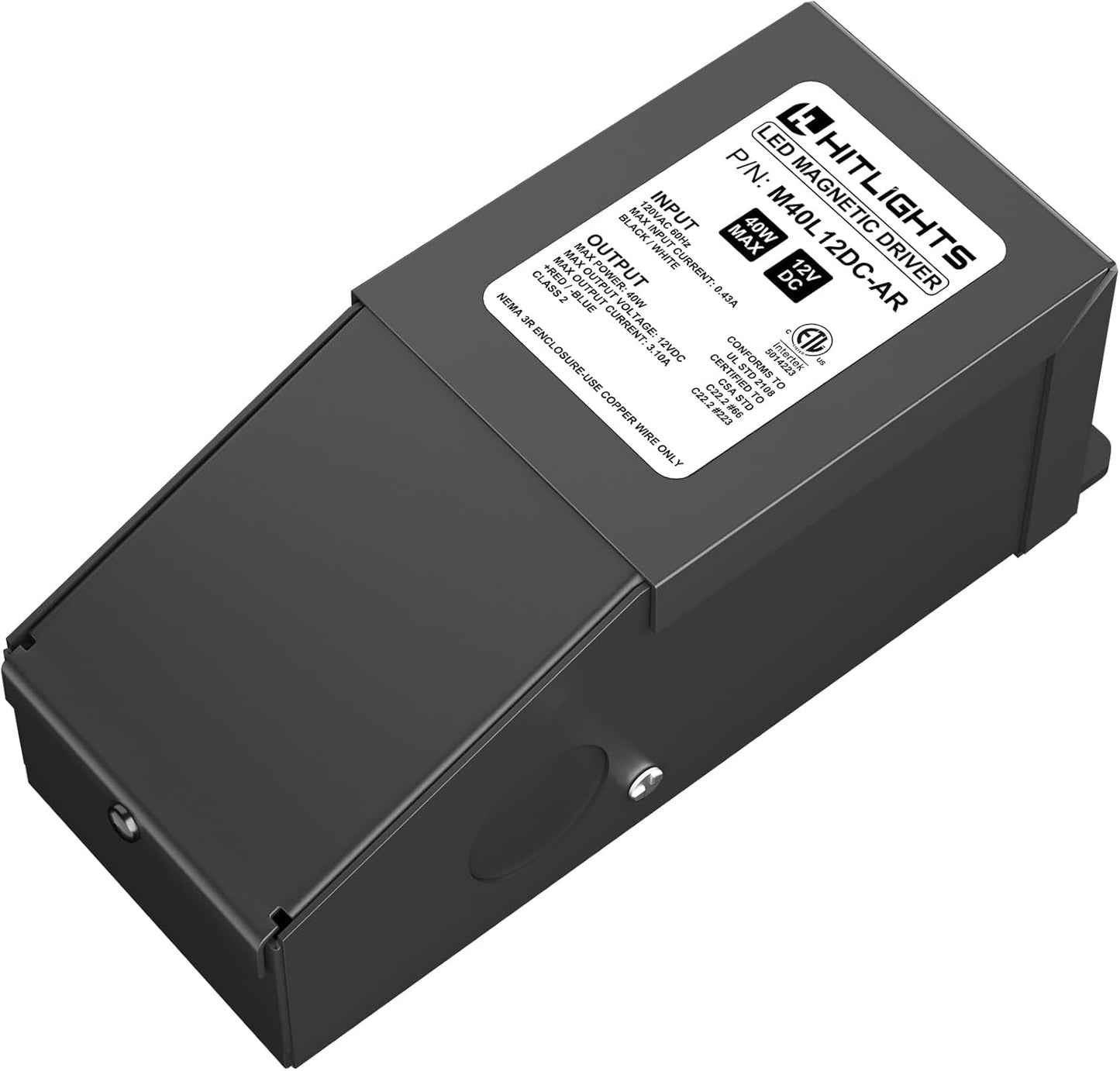 HitLights Dimmable LED Driver Transformer 12V 40W for Lighting