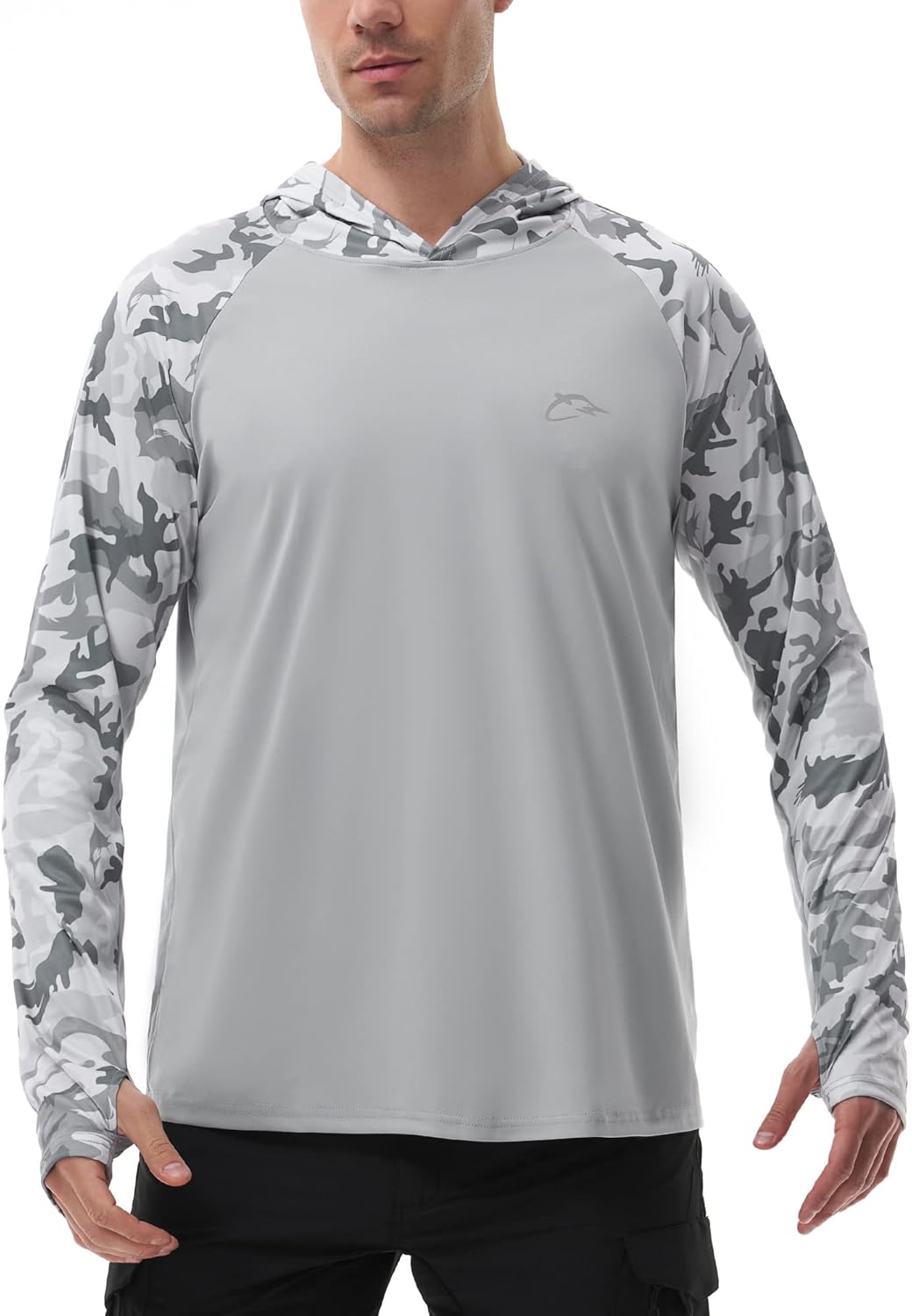 FISHEAL Men's UPF 50 Camo Performance Hoodie Shirt - Quick-Dry Sun Protection