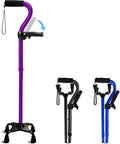Adjustable Walking Cane with 4-Pronged Base for Extra Stability