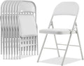 Karl home 8 Pack White Folding Chairs for Indoor and Outdoor Use