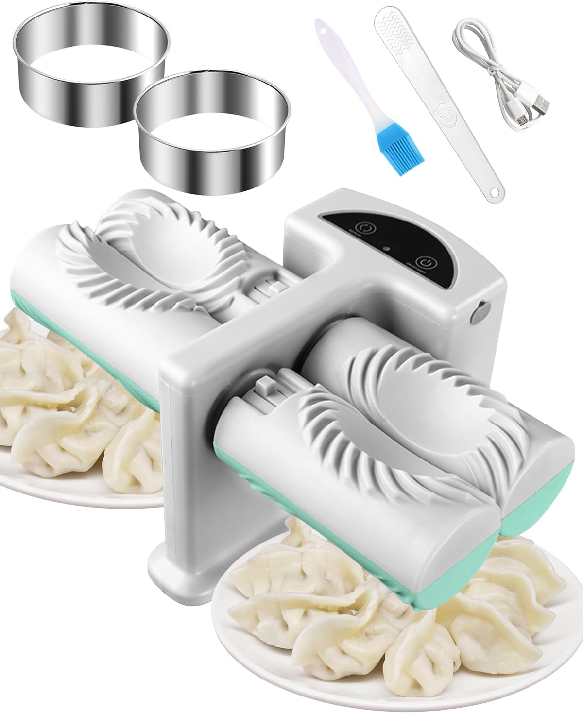 Dromco Stainless Steel Electric Dumpling Maker - Wrap Two At A Time!