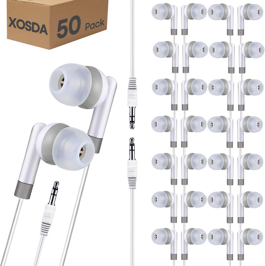 50 Pack Kid-Friendly Earphones for School Classrooms