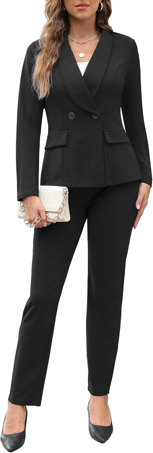 Women's Fall Business Pant Suit Long Sleeve Blazer Set 2024